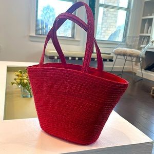 Amarige De Givenchy New-ish Red wicker Tote